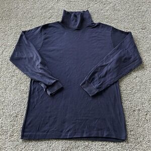 Bert Pulitzer Shirt Mens Large Blue Long Sleeve Turtleneck Cotton Tee T-Shirt